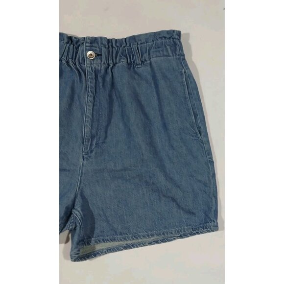 Rag & Bone Paperbag Waist Cotton Linen Denim Shorts - Picture 4 of 9